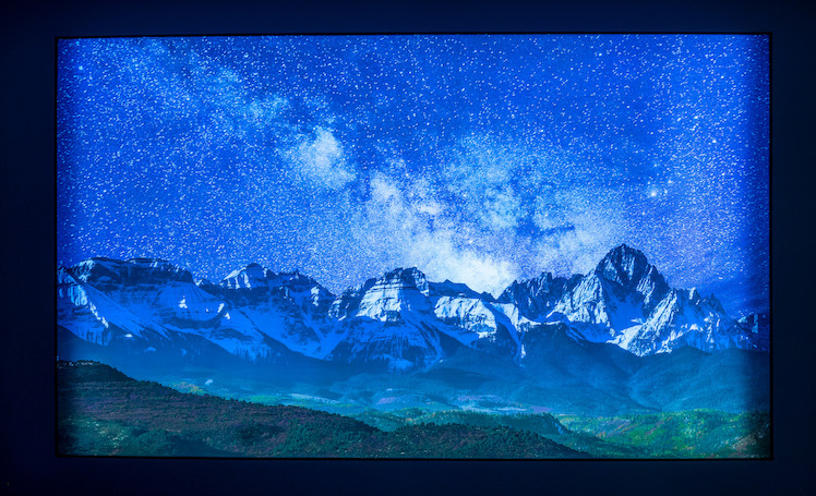 US Space Command main lobby mural with an image of Mount Sneffels